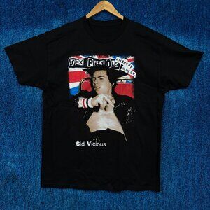 Sex Pistols Sid Vicious Punk Rock Band T-Shirt Size XL